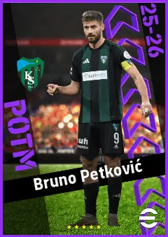 Bruno Petković eFootball 2026 player card, 93 OVR CF