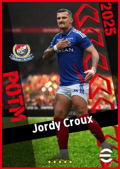 Jordy Croux eFootball 2026 player card, 91 OVR RMF