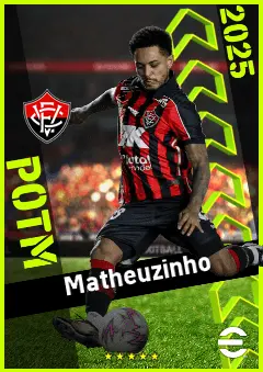 Matheuzinho eFootball 2026 player card, 91 OVR RMF