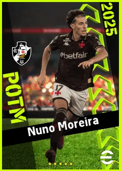 Nuno Moreira eFootball 2026 player card, 91 OVR LMF