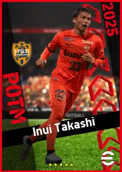 Inui Takashi eFootball 2026 player card, 90 OVR AMF