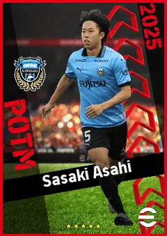 Sasaki Asahi eFootball 2026 player card, 90 OVR CB