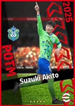 Suzuki Akito eFootball 2026 player card, 91 OVR CF