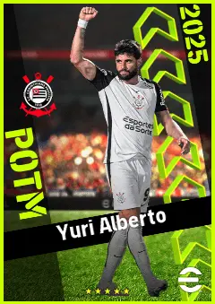 Yuri Alberto eFootball 2026 player card, 93 OVR CF