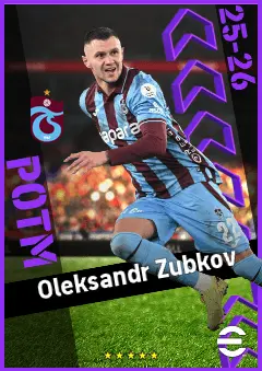 Oleksandr Zubkov eFootball 2026 player card, 92 OVR RMF