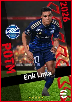 Erik Lima eFootball 2026 player card, 90 OVR CF