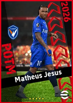 Matheus Jesus eFootball 2026 player card, 90 OVR AMF