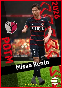 Misao Kento eFootball 2026 player card, 90 OVR DMF