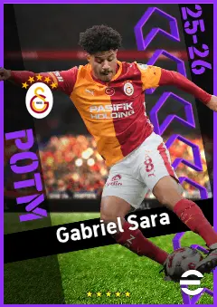 Gabriel Sara eFootball 2026 player card, 92 OVR AMF