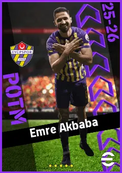Emre Akbaba eFootball 2026 player card, 92 OVR CF