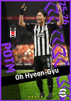 Oh Hyeon-Gyu eFootball 2026 player card, 92 OVR CF