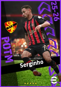 Serginho eFootball 2026 player card, 90 OVR CF
