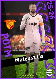 Mateusz Lis eFootball 2026 player card, 91 OVR GK