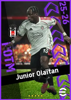 Junior Olaïtan eFootball 2026 player card, 90 OVR LMF