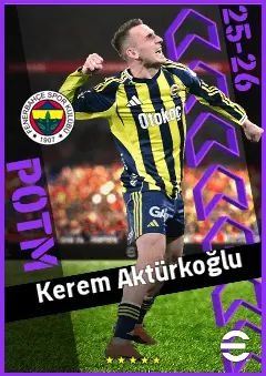 Kerem Aktürkoğlu eFootball 2026 player card, 93 OVR LMF