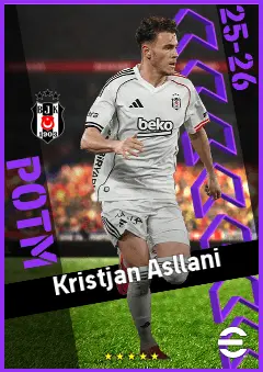 Kristjan Asllani eFootball 2026 player card, 92 OVR DMF
