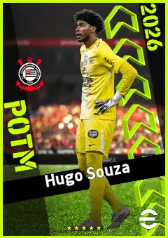 Hugo Souza eFootball 2026 player card, 93 OVR GK