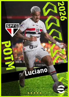Luciano eFootball 2026 player card, 93 OVR CF