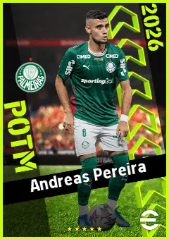 Andreas Pereira eFootball 2026 player card, 93 OVR CMF