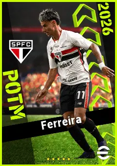 Ferreira eFootball 2026 player card, 92 OVR LMF