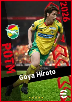 Goya Hiroto eFootball 2026 player card, 90 OVR CF