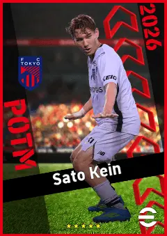 Sato Kein eFootball 2026 player card, 90 OVR CF