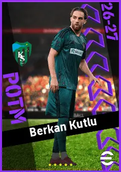 Berkan Kutlu eFootball 2026 player card, 91 OVR AMF