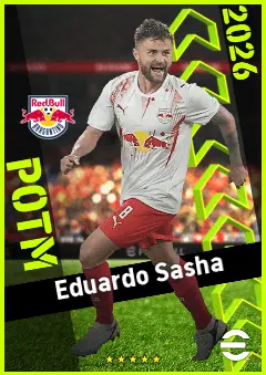 Eduardo Sasha eFootball 2026 player card, 91 OVR CF