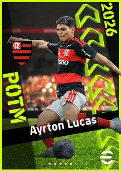 Ayrton Lucas eFootball 2026 player card, 92 OVR LB