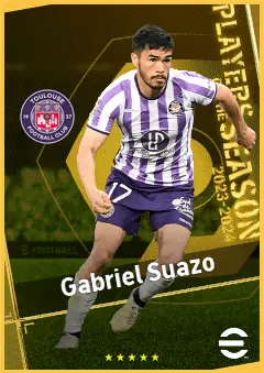 Gabriel Suazo eFootball 2026 player card, 92 OVR LB