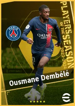 Ousmane Dembélé eFootball 2026 player card, 96 OVR RWF