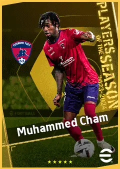Muhammed Cham eFootball 2026 player card, 92 OVR AMF