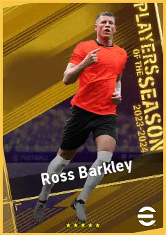 Ross Barkley eFootball 2026 player card, 92 OVR CMF