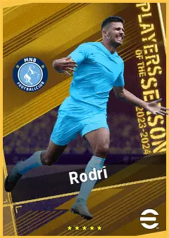 Rodri eFootball 2026 player card, 97 OVR DMF
