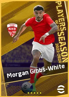 Morgan Gibbs-White eFootball 2026 player card, 94 OVR AMF