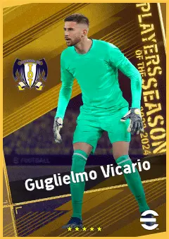 Guglielmo Vicario eFootball 2026 player card, 95 OVR GK