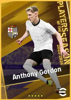 Anthony Gordon eFootball 2026 player card, 94 OVR LWF