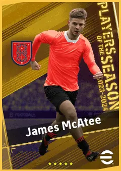 James McAtee eFootball 2026 player card, 93 OVR RWF