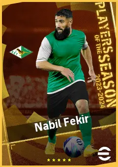 Nabil Fekir eFootball 2026 player card, 94 OVR AMF