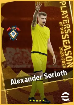 Alexander Sørloth eFootball 2026 player card, 94 OVR CF