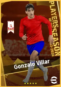Gonzalo Villar eFootball 2026 player card, 92 OVR CMF