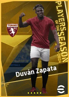 Duván Zapata eFootball 2026 player card, 94 OVR CF