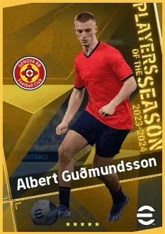 Albert Guðmundsson eFootball 2026 player card, 94 OVR CF