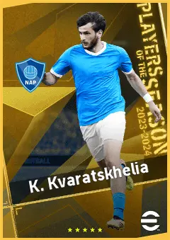 K. Kvaratskhelia eFootball 2026 player card, 96 OVR LWF