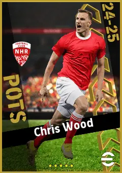 Chris Wood eFootball 2026 player card, 94 OVR CF