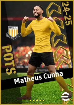 Matheus Cunha eFootball 2026 player card, 95 OVR AMF