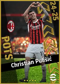 Christian Pulišić eFootball 2026 player card, 96 OVR RWF