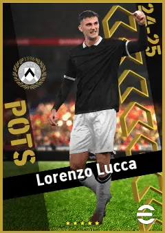 Lorenzo Lucca eFootball 2026 player card, 94 OVR CF