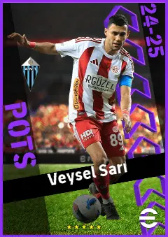 Veysel Sarı eFootball 2026 player card, 91 OVR CB