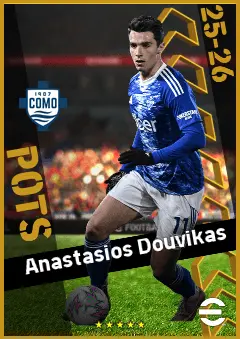 Anastasios Douvikas eFootball 2026 player card, 93 OVR CF
